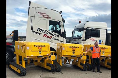 The first four of 10 Trac Rail Transposer rail handling machines have been delivered to McCulloch Rail by Unipart Rail.